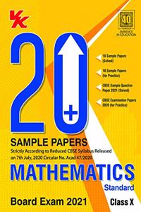 20 Plus CBSE Sample Papers Mathematics (Standard) Class 10 for 2021 Exam with Reduced Syllabus