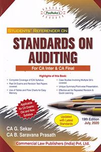 Padhuka's Student's Referencer on Standards on Auditing for CA Inter & CA Final - 19/edition, 2020