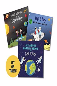 Zayn and Zoey Space Adventures -Set of 3 Books (Rockets, Solar System, Earth and Moon) - Educational Story Books for Kids - Children's Early Learning Picture Books (Ages 4 to 8 Years)