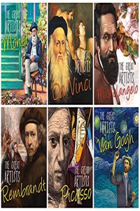 THE GREAT ARTISTS PACK 1 (SET OF 6 BOOKS) Monet, Da Vinci, Michelangelo, Rembrandt, Picasso, Van Gogh