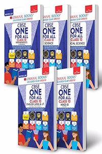 Oswaal CBSE ONE for ALL Class 10 (Set of 5 Books) Mathematics (Standard), Science, Social Science, English, Hindi B [Combined & Updated for Term 1 & 2]