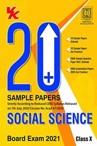 20 Plus CBSE Sample Papers Social Science Class 10 for 2021 Exam with Reduced Syllabus