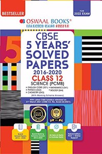 Oswaal CBSE 5 Years' Solved Papers, Science (PCMB) (English Core, Physics, Chemistry, Mathematics, Biology) Class 12 Book (For 2022 Exam)