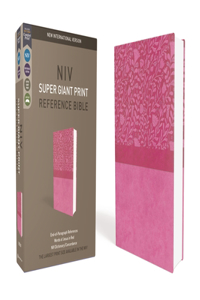 NIV, Super Giant Print Reference Bible, Giant Print, Imitation Leather, Pink, Red Letter Edition