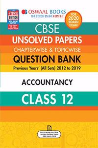 Oswaal CBSE Unsolved Papers Chapterwise & Topicwise Class 12 Accountancy Book (For March 2020 Exam)