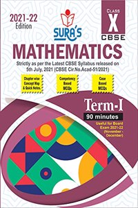 SURA`s CBSE 10th std Mathematics - MCQs Chapterwise Guide For Term-I (Based on the Latest CBSE Syllabus released on 5th July, 2021) 2021-22 Edition