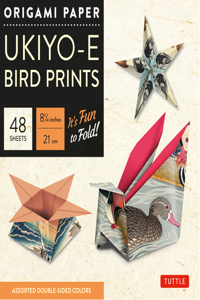 Origami Paper 8 1/4 (21 CM) Ukiyo-E Bird Print 48 Sheets