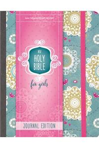 Niv, Holy Bible for Girls, Journal Edition, Hardcover, Teal/Gold, Elastic Closure