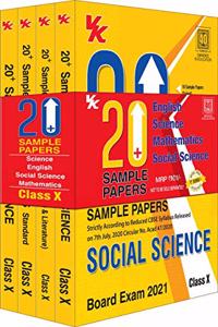 20 Plus CBSE Sample Papers Class 10 Bundle Set of 4 Books (Social Science, Science, Mathematics and English) - for 2021 Exam with Reduced Syllabus