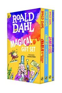 Roald Dahl Magical Gift Boxed Set (4 Books): Charlie and the Chocolate Factory, James and the Giant Peach, Fantastic Mr. Fox, Charlie and the Great Glass Elevator