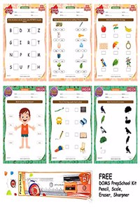 LKG Activity Worksheets 120 Pages - English, Maths, GK, Colouring with Stick and Folder [Workbook] Future Intelligence Books