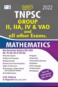 SURA'S TNPSC Mathematics For GROUP II, IIA, IV AND VAO and all other Exams Book in English Medium - Latest Updated Edition 2022