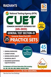 NTA CUET UG 2022 General Test Section 3 Practice Sets book from the House of RS Aggarwal - Based on Common University Entrance Test 2022 Syllabus