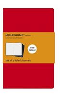 Moleskine Ruled Cahier L - Red Cover (3 Set)