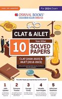 Oswaal CLAT & AILET Year-wise Solved Papers Book (For 2024 Exam)