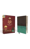 Niv, Life Application Study Bible, Third Edition, Personal Size, Leathersoft, Gray/Teal, Red Letter Edition