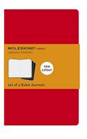 Moleskine Ruled Cahier Xl - Red Cover (3 Set)