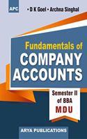 Fundamentals Of Company Accounts Semester Ii Of Bba (Mdu)