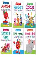 Set of 6 My Very First Colouring Books for 2+ Year Old Kids