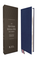 Niv, Side-Column Reference Bible (Deep Study at a Portable Size), Personal Size, Premium Goatskin Leather, Blue, Premier Collection, Art Gilded Edges, Comfort Print