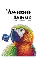 Awesome Animals Adult Coloring Book