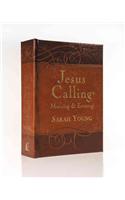 Jesus Calling Morning and Evening, Brown Leathersoft Hardcover, with Scripture References