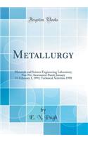 Metallurgy: Materials and Science Engineering Laboratory; Nas-NRC Assessment Panel, January 31-February 1, 1991; Technical Activities 1990 (Classic Reprint)