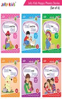 Jolly Kids Read With Happy Phonics Stories (Set of 6)| Vowel Sound Words| Phonic Stories for Kids Ages 3-8 Years