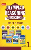 Class 1: Olympiad Workbook and Reasoning Book Combo for NSO-IMO-IEO-NCO-IGKO (Set of 6 Books)