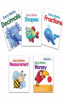 Set of 5 Early Maths Learning Books covering Decimals, Fractions, Measuring, Money & Shapes