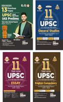 UPSC Civil Services Year-wise Previous Year Solved Papers Combo (set of 4 Books) - 13 Year IAS Prelims & 11 Year Mains General Studies, Essay & English Compulsory