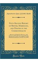 Fifty-Second Report of Births, Marriages, and Deaths in the Commonwealth: Returns of Libels for Divorce, and Returns of Deaths Investigated by the Medical Examiners, for the Year 1893 (Classic Reprint)