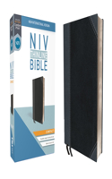 NIV, Thinline Bible, Compact, Imitation Leather, Black/Gray, Red Letter Edition