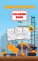 Construction Vehicles Coloring Book For Kids