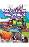 Cars, Trains, and Planes Coloring Book