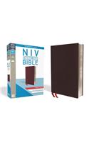 NIV, Thinline Bible, Large Print, Bonded Leather, Burgundy, Indexed, Red Letter Edition