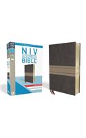 NIV, Thinline Bible, Large Print, Imitation Leather, Brown/Tan, Red Letter Edition