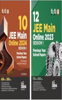 Combo (set of 2 Books) 22 JEE Main Online 2024 & 2023 Session I Previous Year Solved Papers (All sittings) with Rank Predictor | PYQs for Physics, Chemistry & Mathematics | Mock Tests