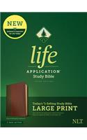 NLT Life Application Study Bible, Third Edition, Large Print (Red Letter, Leatherlike, Brown/Tan)