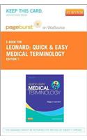 Quick & Easy Medical Terminology - Pageburst E-Book on Vitalsource (Retail Access Card)