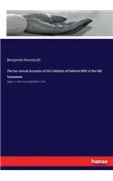 ten annual Accounts of the Collation of Hebrew MSS of the Old Testament