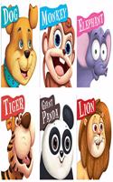 Cut Out Boards Books: Animals Pack 2 (Set of 6 Books) (DOG, MONKEY, ELEPHANT, TIGER, GIANT PANDA, LION) (Cutout Books)