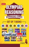 Class 4: Olympiad Workbook and Reasoning Book Combo for NSO-IMO-IEO-NCO-IGKO-ISSO (Set of 7 Books)