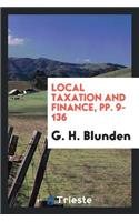 Local Taxation and Finance