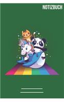 Notizbuch Gepunktet Einhorn Regenboge Wal Panda Katze