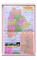 Telangana Political Map (English) useful for school and competitive students 18*23 Paper Print