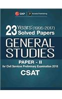 23 Years Solved Papers (1995-2017) General Studies Paper II (CSAT) For Civil Services Preliminary Examination 2018