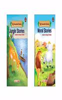 My Favourite Stories (Set of 2 Books with Colourful Pictures) Story Books for Kids - Jungle Stories, Moral Stories