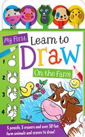 My First Learn to Draw: On the Farm 5-Pencil Set