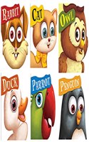 Cut Out Boards Books: Birds (Set of 6 Books) (RABBIT, CAT, OWL, DUCK, PARROT, PENGUIN) (Cutout Books)